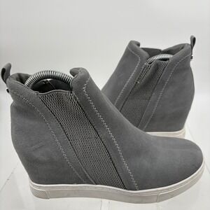 Steve Madden Leo hidden wedge sneakers grey 7.5 Comfort‎ pull-on